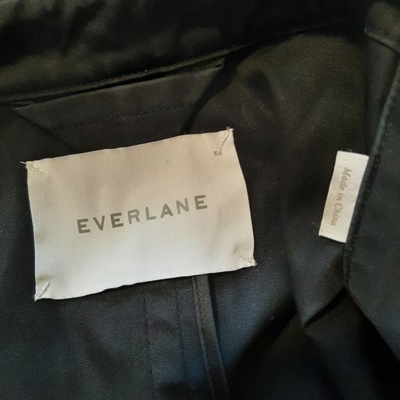 Everlane Women's Drape Trench Coat XS Black Belted - Picture 9 of 10